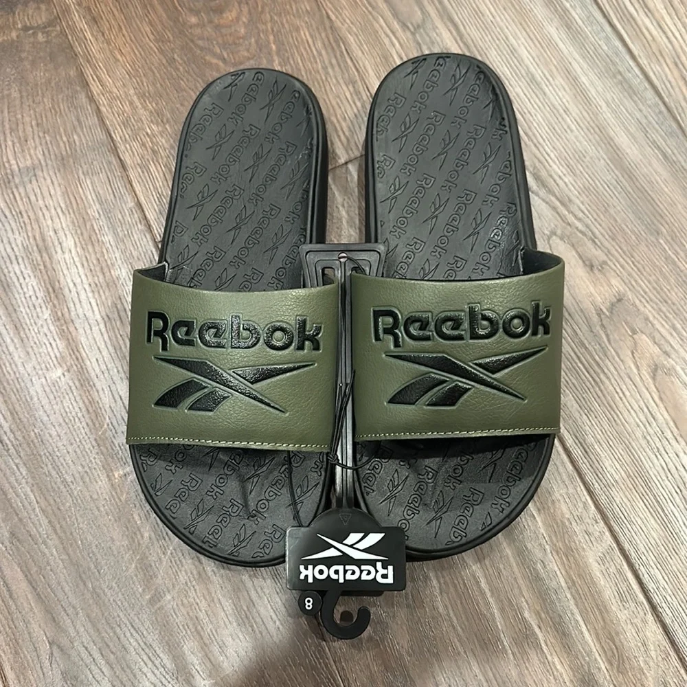 Reebok | Shoes | Mens Nwot Olive Green Reebok Slides | Poshmark display picture 1
